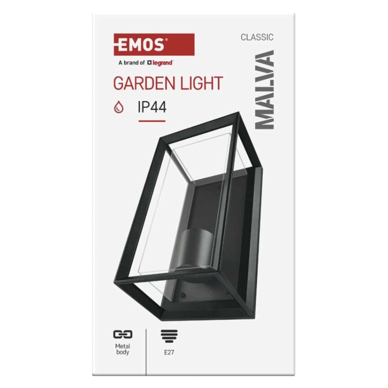 Zahradní nástěnné svítidlo MALVA, 13 x 12 x 25 cm, 1 x E27, 15 W