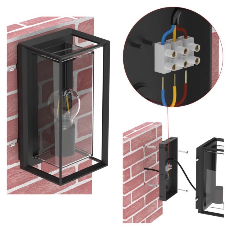 Zahradní nástěnné svítidlo MALVA, 13 x 12 x 25 cm, 1 x E27, 15 W