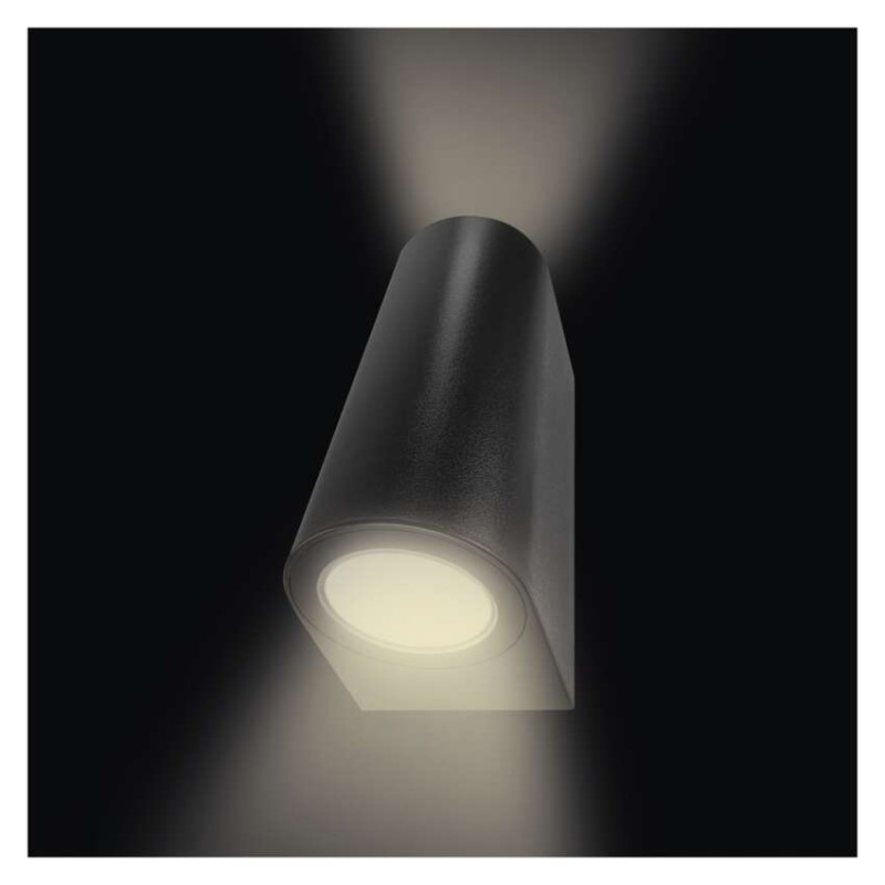 Záhradné nástenné svietidlo OCULUS, 8,8 x 6,7 x 15,3 cm, 2 x GU10, 2× 7W