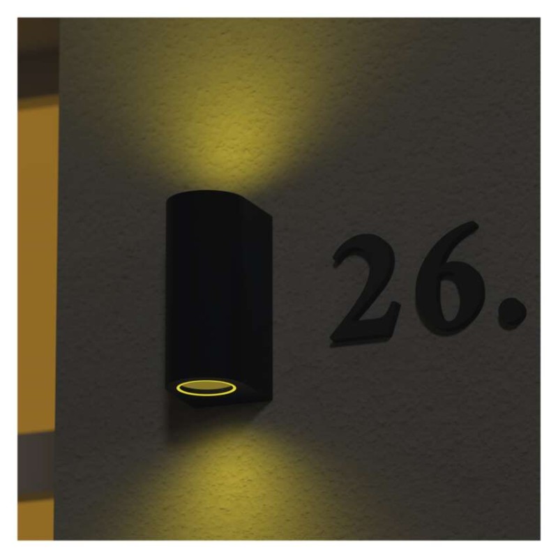 Záhradné nástenné svietidlo OCULUS, 8,8 x 6,7 x 15,3 cm, 2 x GU10, 2× 7W