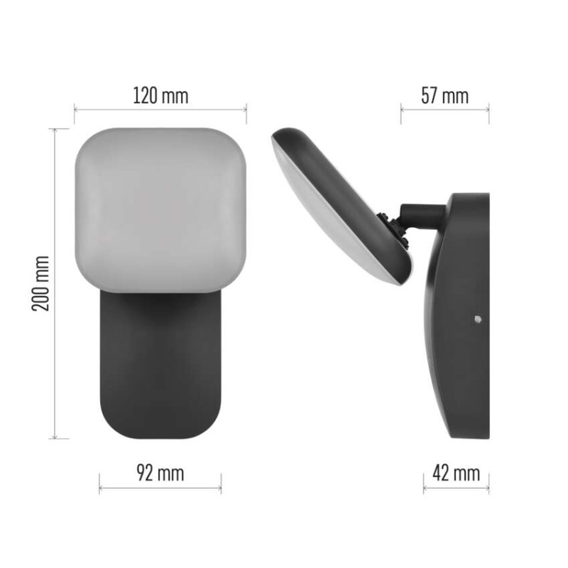 LED záhradné nástenné svietidlo NIKA, 12 x 12 x 20 cm, 12,5 W, teplá biela