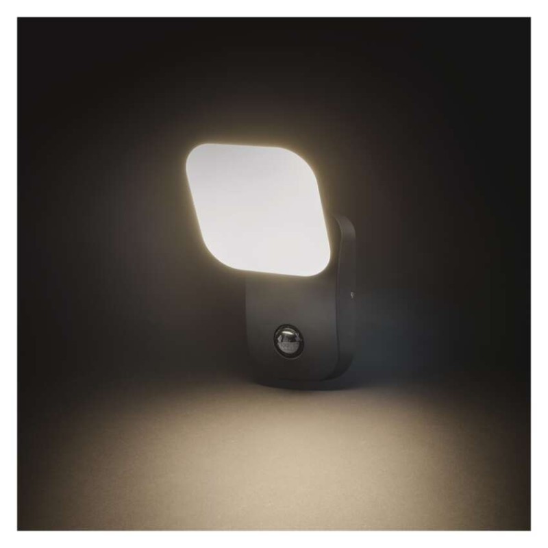 LED zahradní nástěnné svítidlo NIKA, čidlo soumraku, 12 x 12 x 20 cm, 12,8 W, teplá bílá
