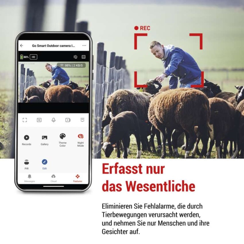 GoSmart Rotierende Outdoor IP Kamera mit 4G/LTE IP-6000 OWL, grau