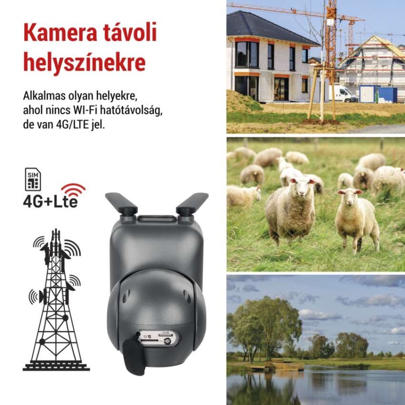 GoSmart 4G/LTE kültéri forgatható kamera IP-6000 OWL, szürke