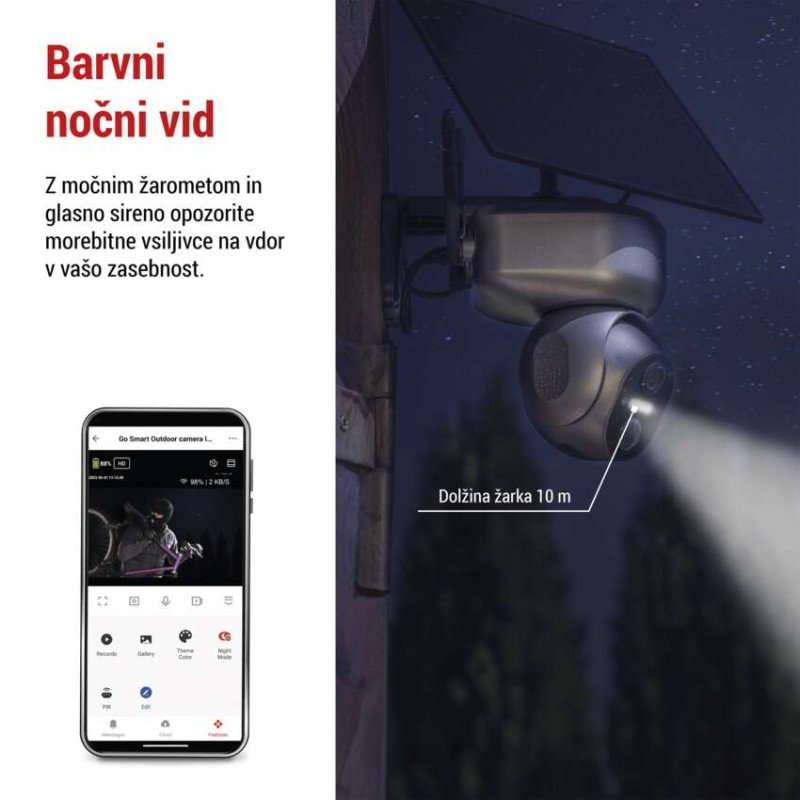 GoSmart Zunanja vrtljiva kamera IP-6000 OWL, z 4G/LTE, siva