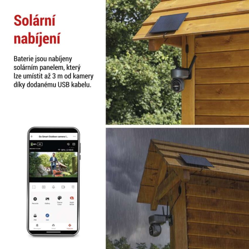 GoSmart venkovní otočná kamera IP-6000 OWL s 4G/LTE, šedá