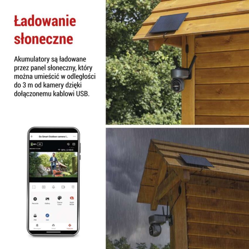 GoSmart Kamera zewnętrzna obrotowa IP-6000 OWL z 4G/LTE, szary