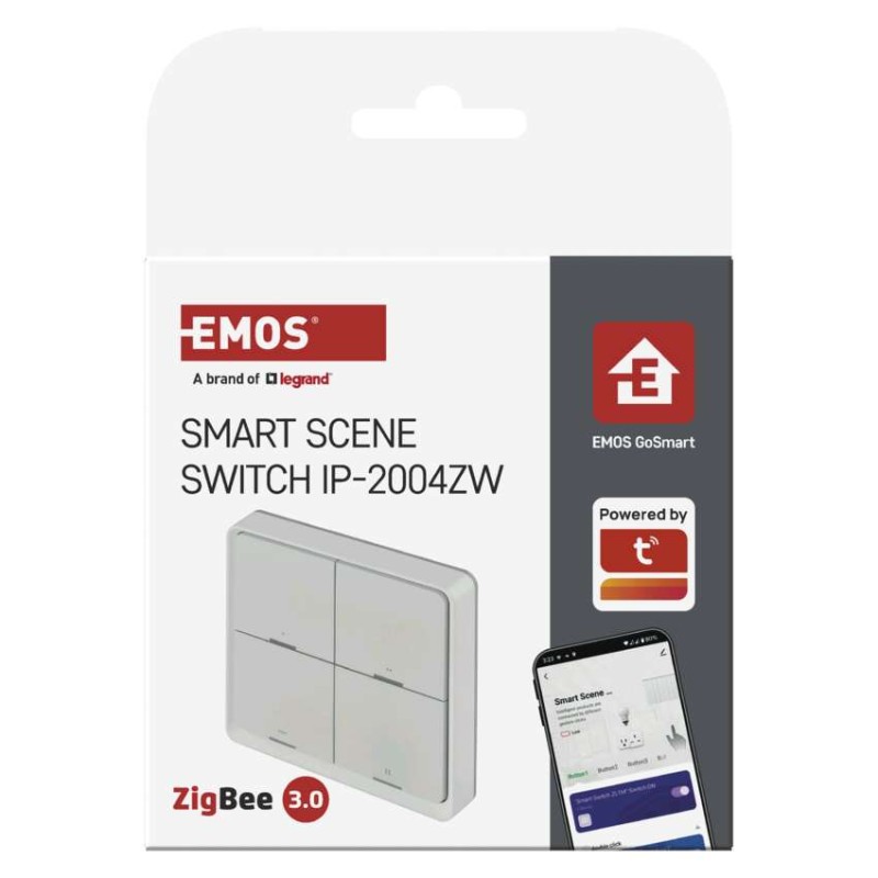 GoSmart Přenosný ovladač scén IP-2004ZW, ZigBee 3.0, 4-tlačítkový
