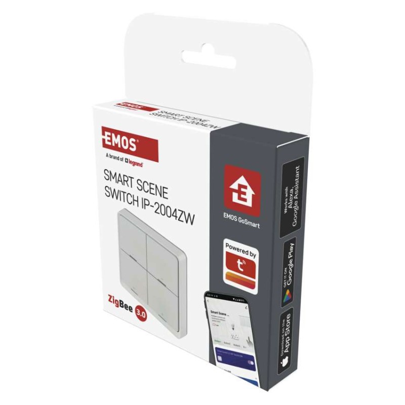 GoSmart Přenosný ovladač scén IP-2004ZW, ZigBee 3.0, 4-tlačítkový