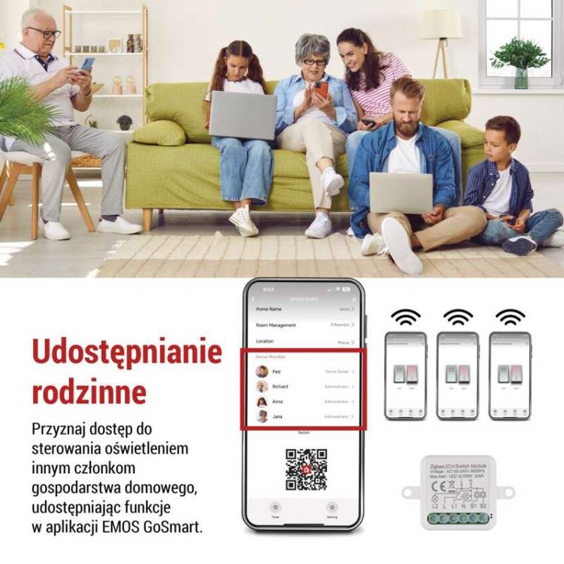 GoSmart Moduł włączeniowy IP-2102SZ, ZigBee, 2-kanałowy
