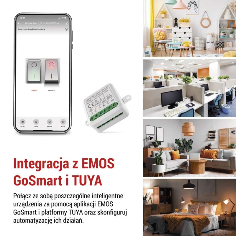 GoSmart Moduł włączeniowy IP-2102SZ, ZigBee, 2-kanałowy
