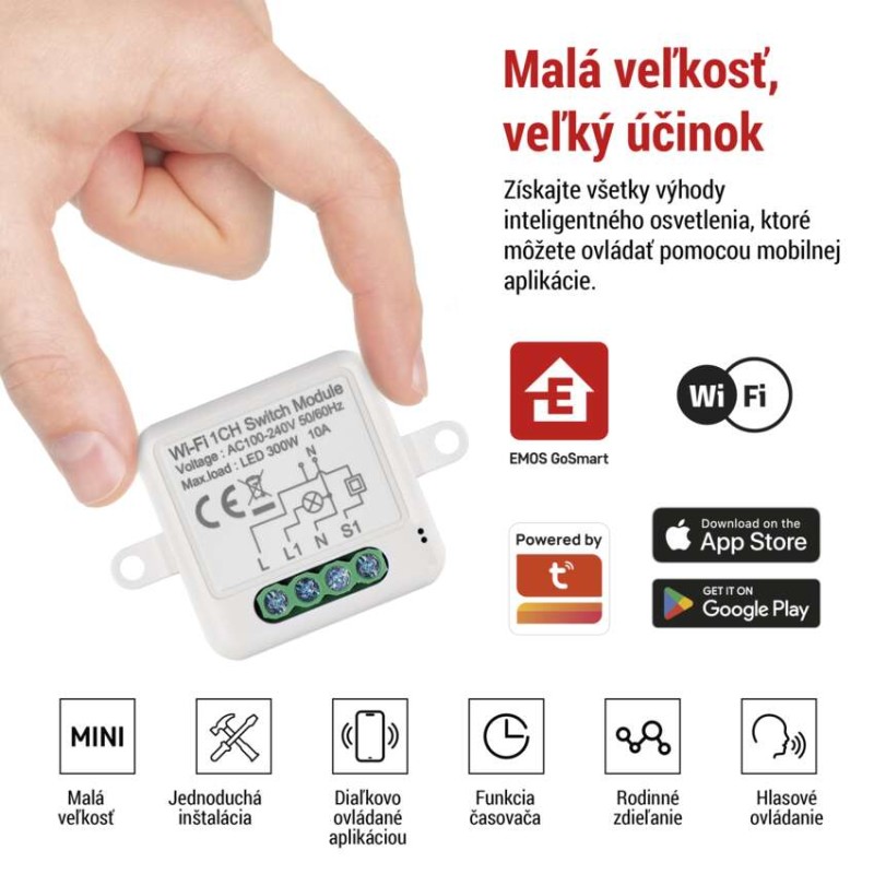 GoSmart spínací modul IP-2101SW, WiFi, 1-kanálový