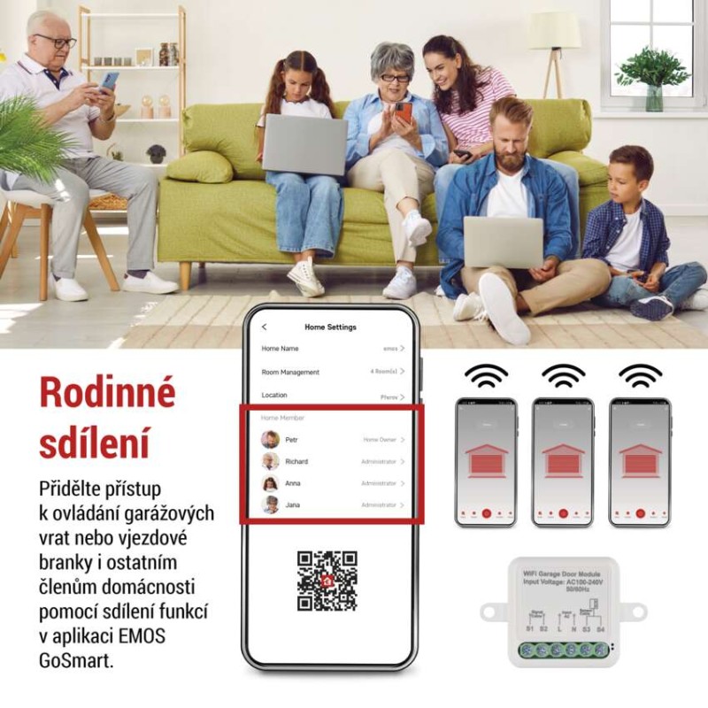 GoSmart modul pro ovládání garážových vrat IP-2131SW, WiFi
