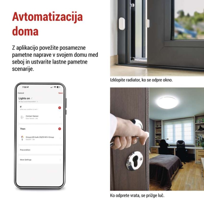 GoSmart brezžični senzor vrat IP-2011Z, ZigBee