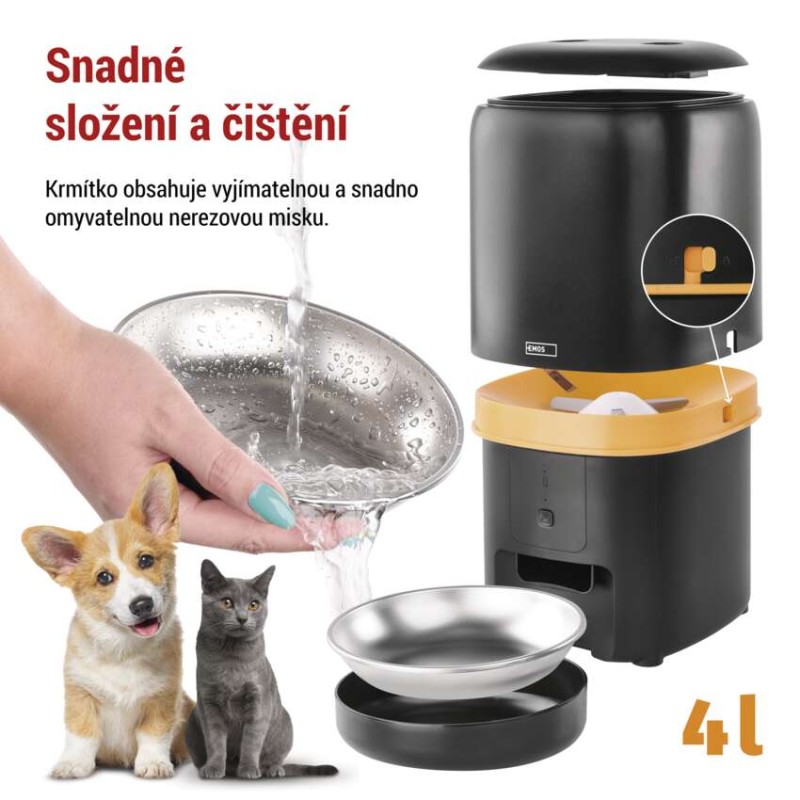 GoSmart dávkovač krmiva Pet Care, 4 l, černý, Wi-Fi