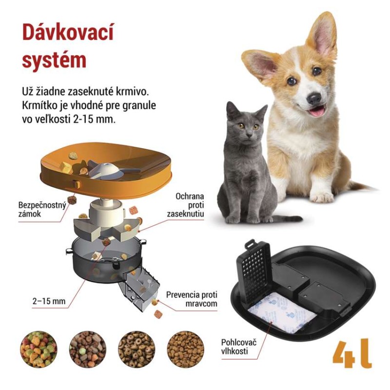 GoSmart dávkovač krmiva Pet Care, 4 l, čierny, Wi-Fi