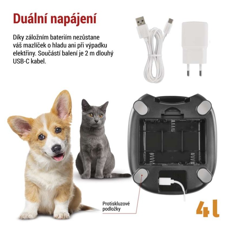 GoSmart dávkovač krmiva Pet Care, 4 l, černý, Wi-Fi
