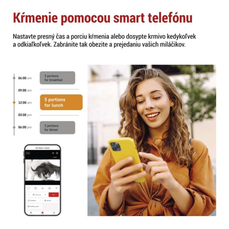 GoSmart dávkovač krmiva Pet Care s kamerou, 4 l, čierny, Wi-Fi