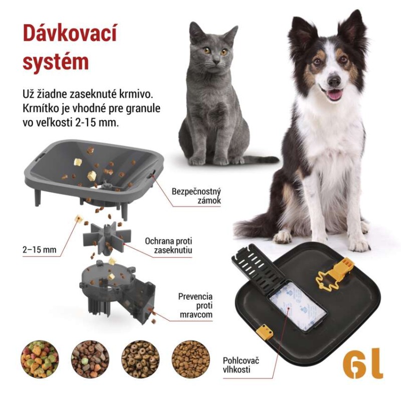 GoSmart dávkovač krmiva Pet Care s kamerou, 6 l, čierny, Wi-Fi