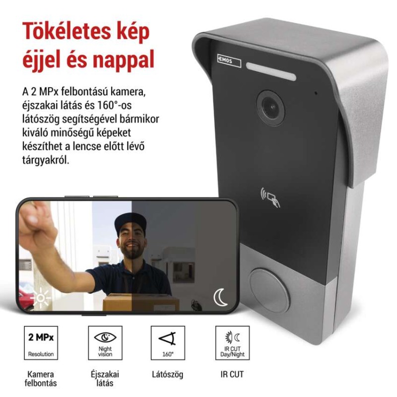GoSmart videós ajtócsengő IP-20PoE