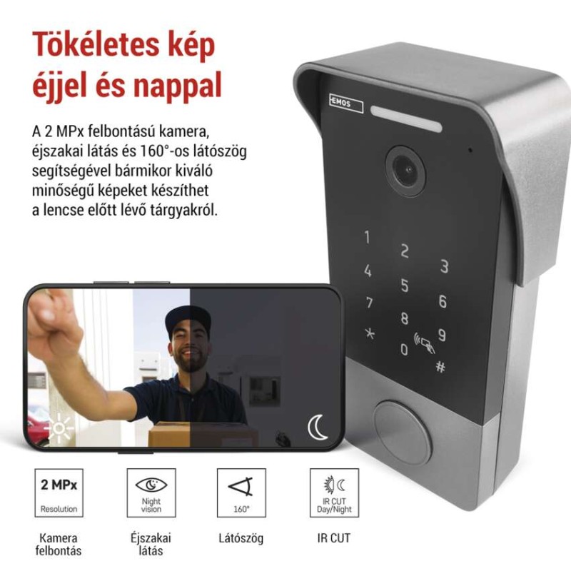 GoSmart videós ajtócsengő IP-21PoE