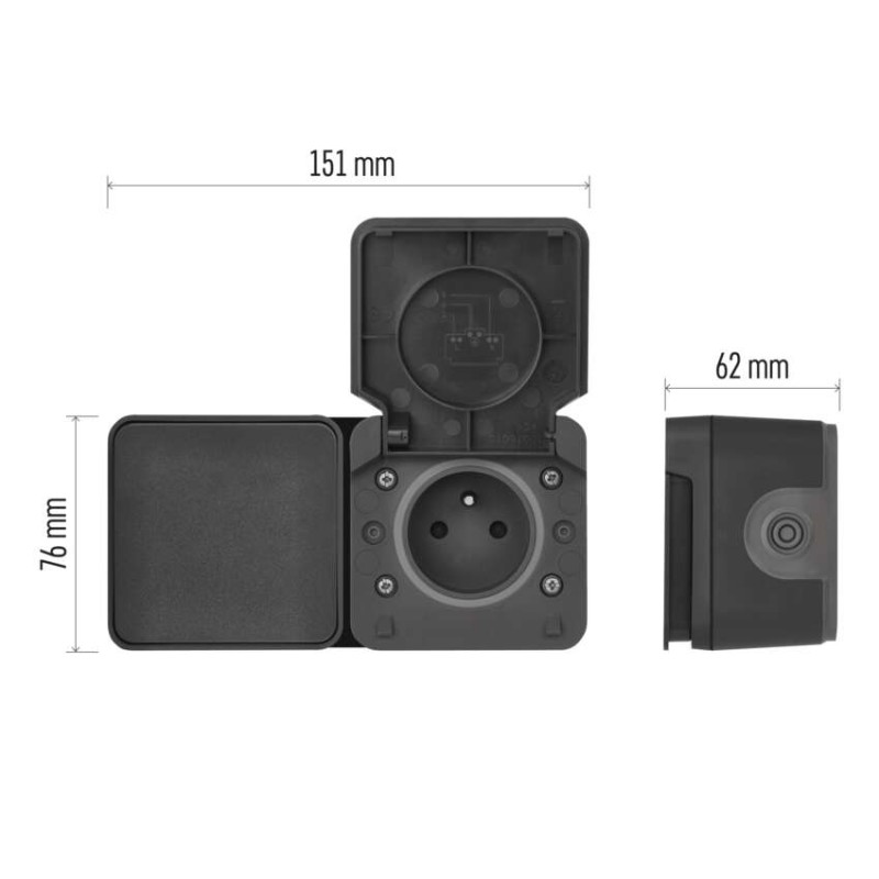 EMOS Cyklone komb. zás+prep. Č.6 nástenný IP55