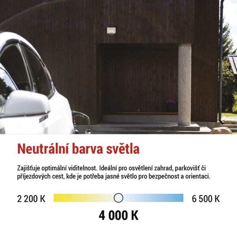 LED reflektor GLARO 30W, bílý, IP65, 3000 lm, neutrální bílá