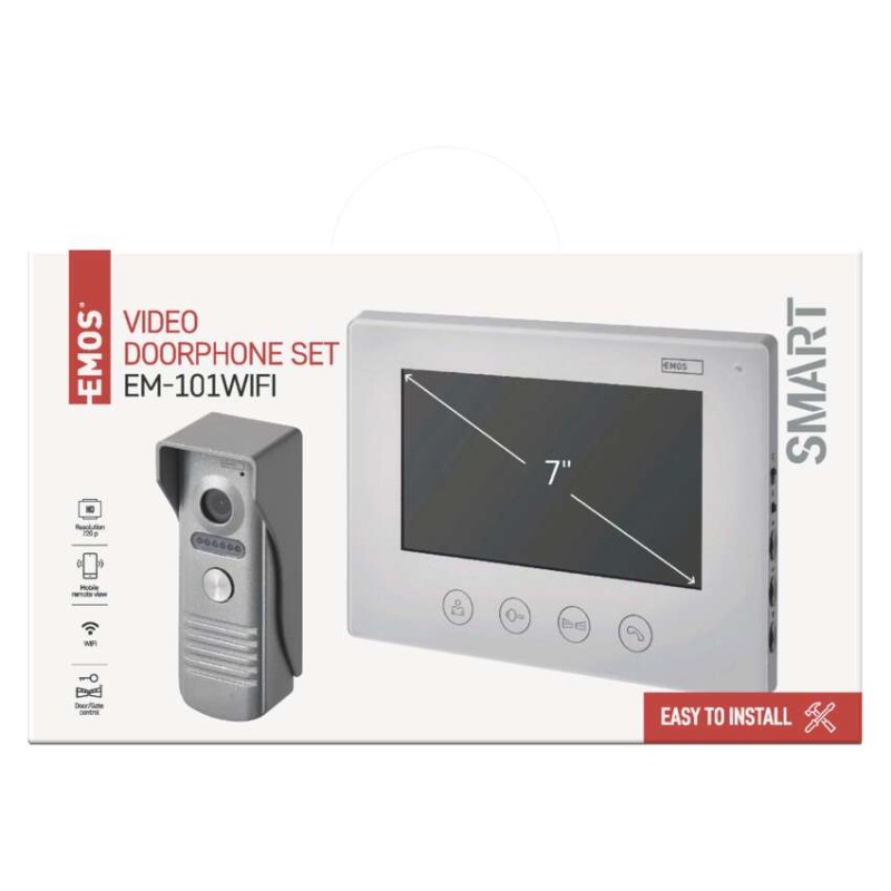EMOS Videó kaputelefon WiFi szett EM-101WIFI, fehér