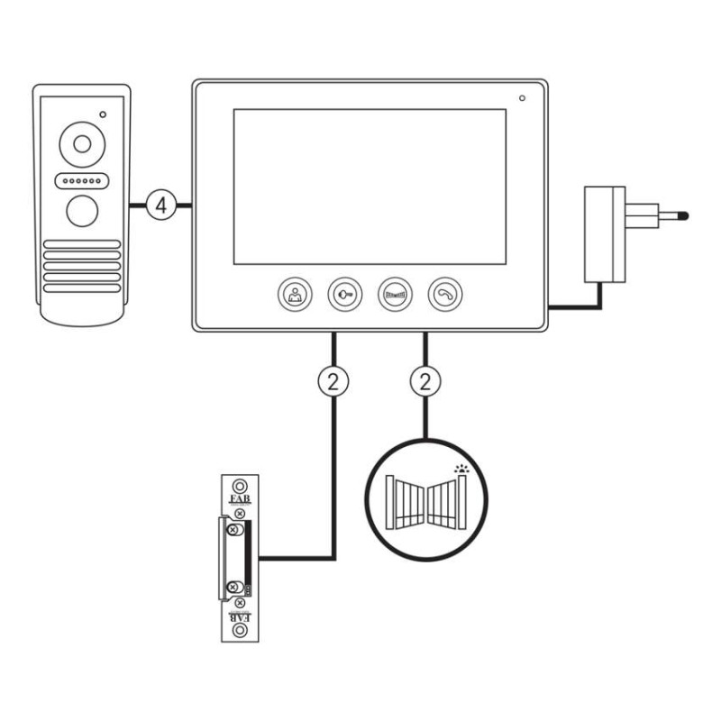 EMOS Videó kaputelefon WiFi szett EM-101WIFI, fehér