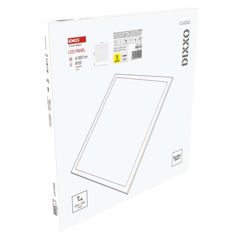 Panel LED DIXXO 60×60 36W IP20 neutralna biel