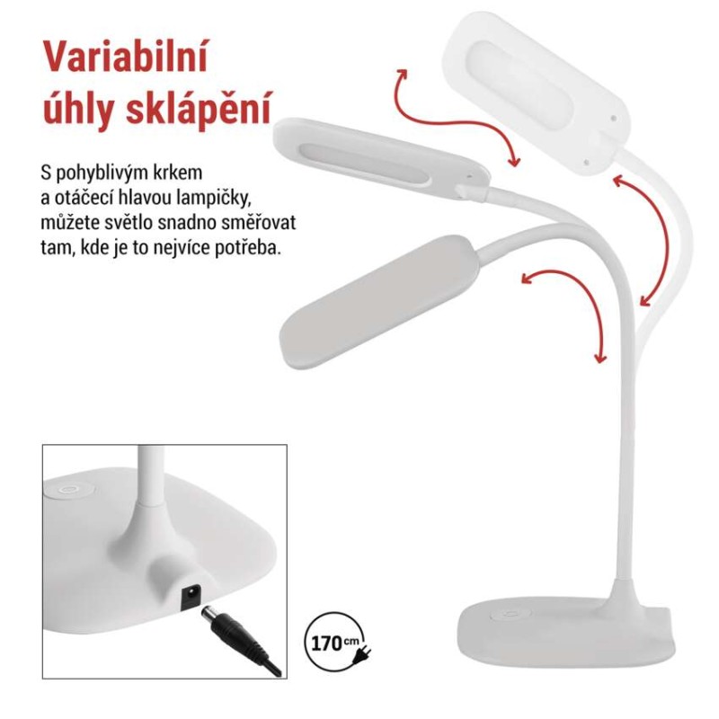 LED stolní lampa STELLA, bílá