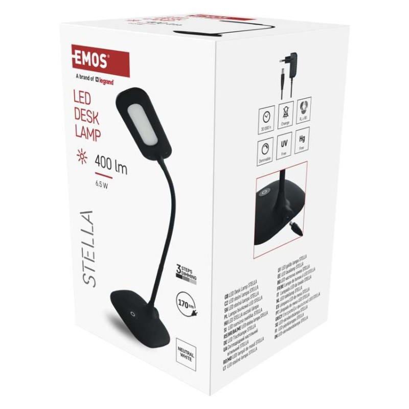 LED stolná lampa STELLA, čierna