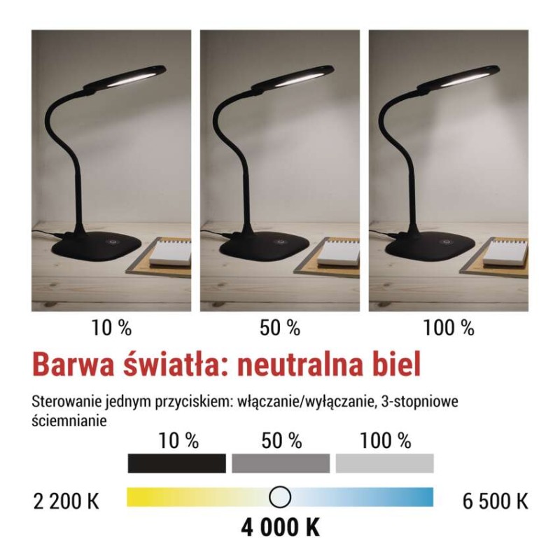 Lampa biurkowa LED STELLA czarna