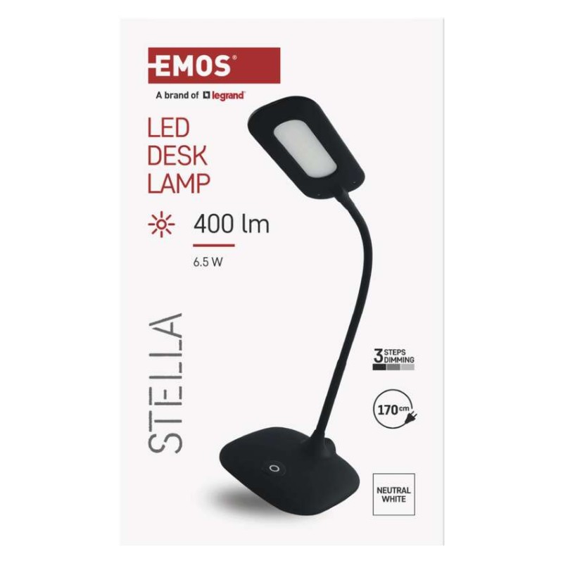 LED stolná lampa STELLA, čierna