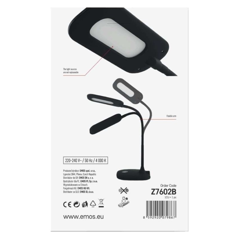 LED stolná lampa STELLA, čierna