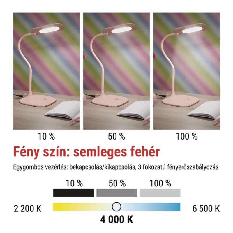 EMOS Stella LED asztali lámpa, rózsaszín