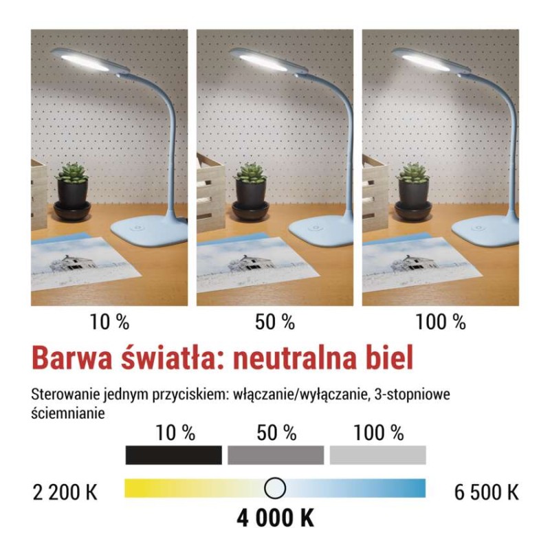 Lampa biurkowa LED STELLA niebieska