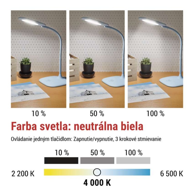 LED stolná lampa STELLA, modrá