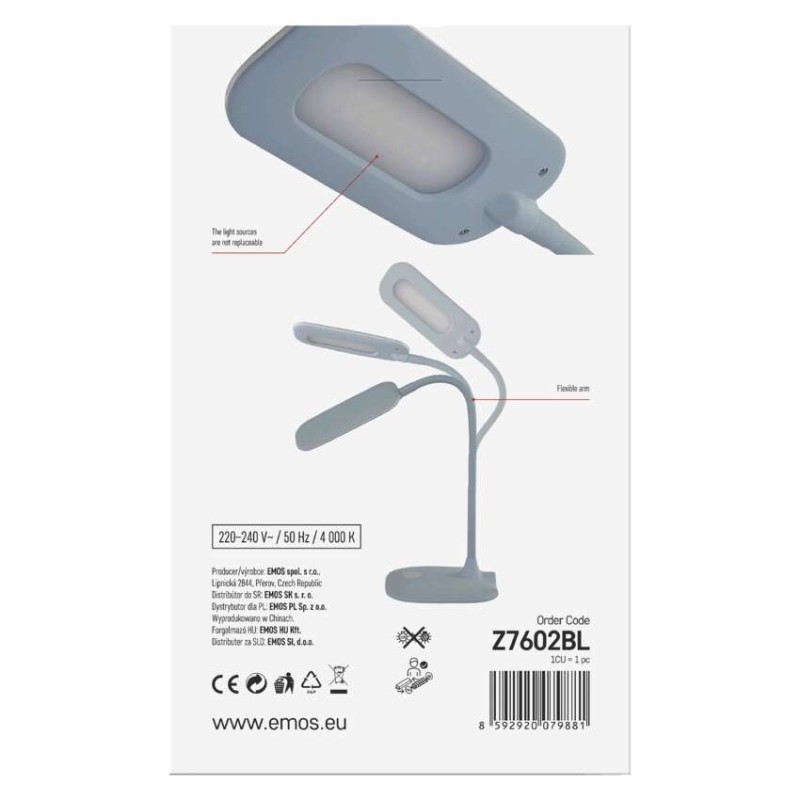 LED stolná lampa STELLA, modrá