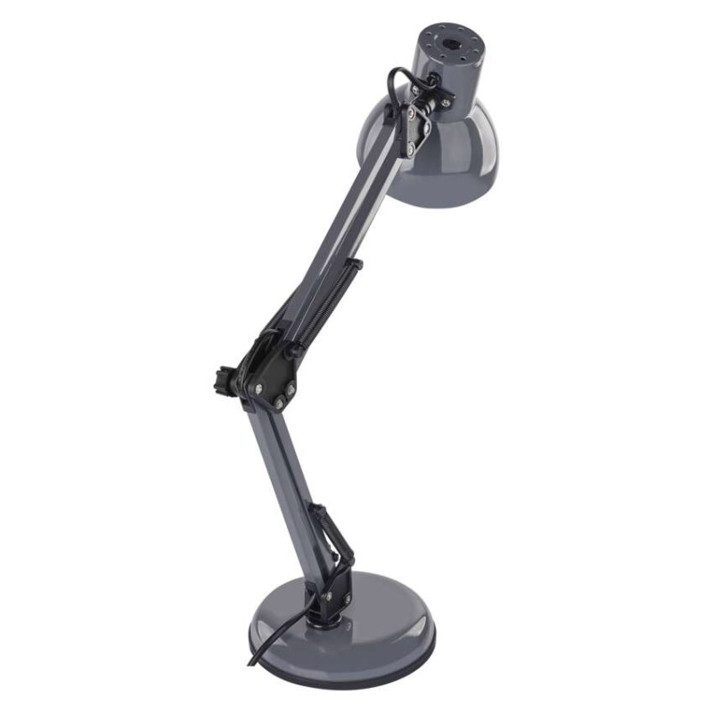 Lampa biurkowa E27 LUCAS 48 cm ciemno szary