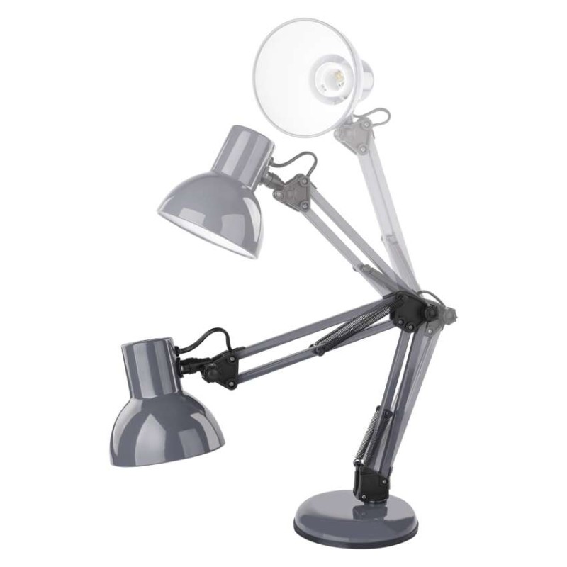 Lampa biurkowa E27 LUCAS 48 cm ciemno szary