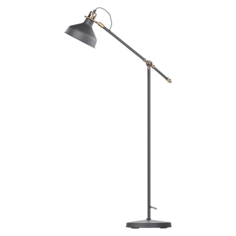 Stojací lampa ARTHUR na žárovku E27, 150cm, tmavě šedá