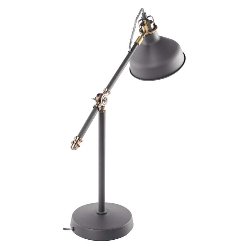 Stolní lampa HARRY na žárovku E27, tmavě šedá