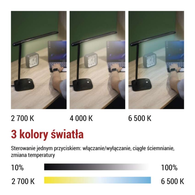 Lampa biurkowa LED CHASE czarna