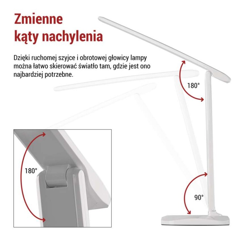 Lampa biurkowa LED CHASE biała
