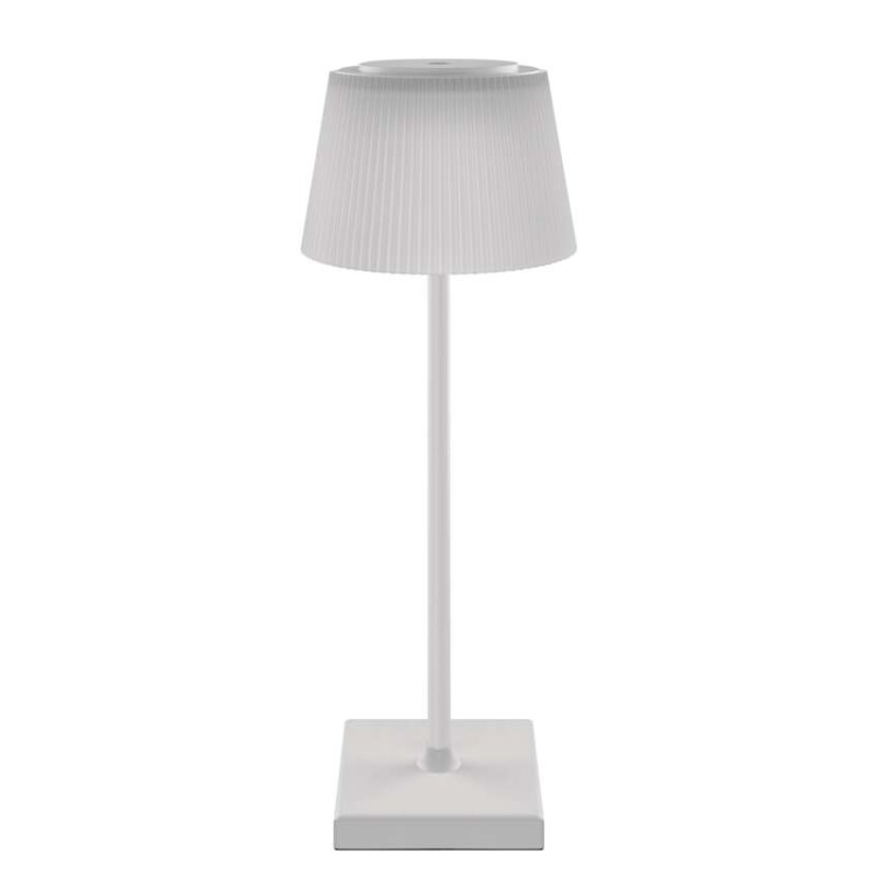 LED stolná lampa KATIE, dobíjacia, biela