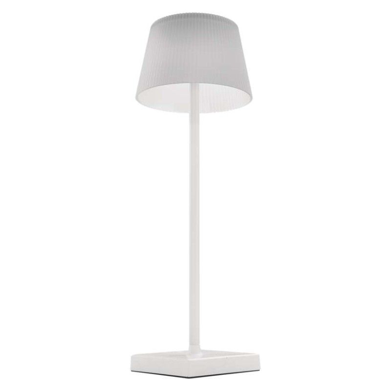 LED stolná lampa KATIE, dobíjacia, biela