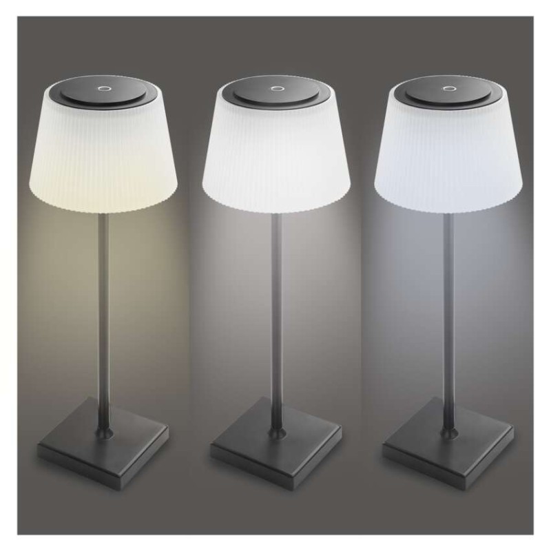 LED galda lampa KATIE, uzlādējama, melna