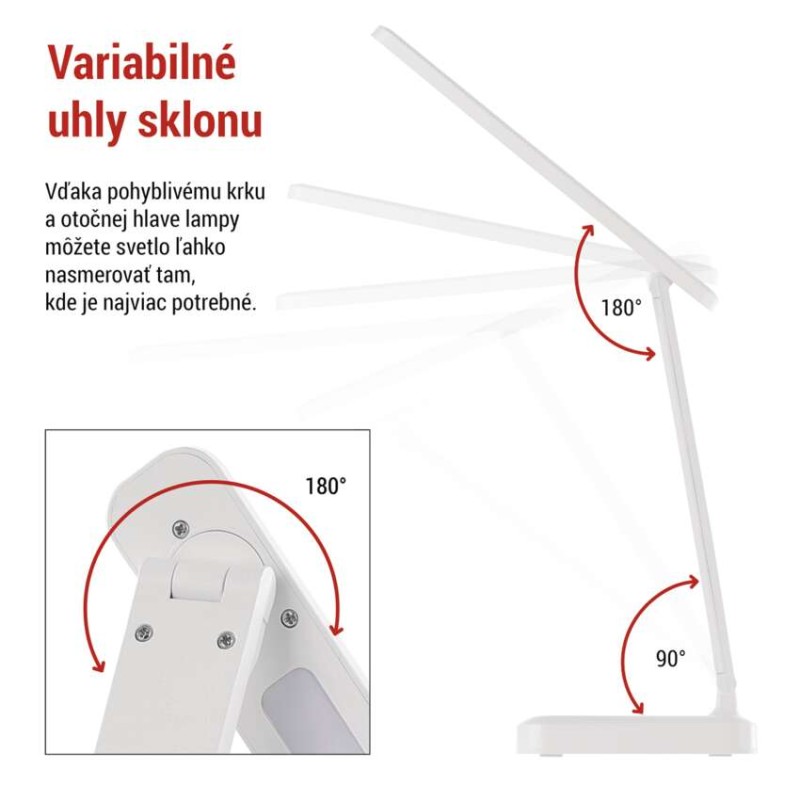 LED stolná lampa AMY, dobíjacia