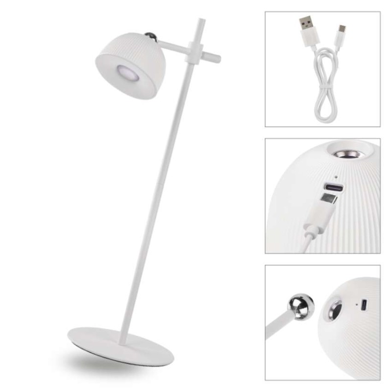 Lampa biurkowa LED SOPHIE, ładowalna, biała